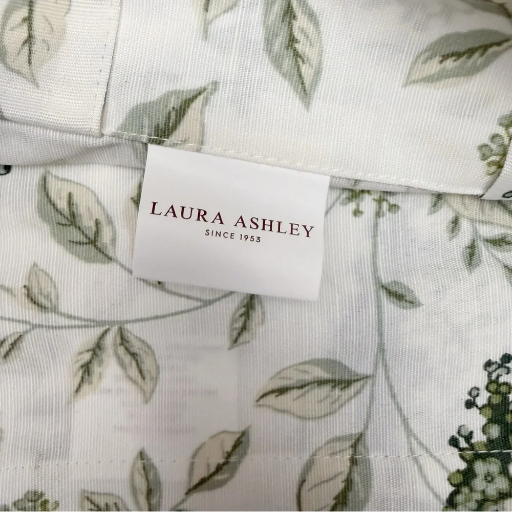 Laura Ashley Green Lilac Portland Floral Set of 2 Curtain Panels 38x96 in. NEW